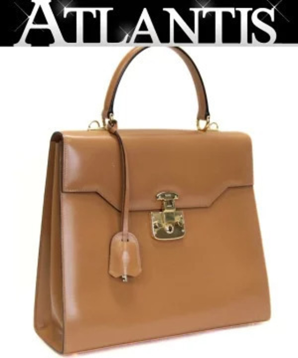 Gucci Lady Lock Handbag Leather Camel Brown